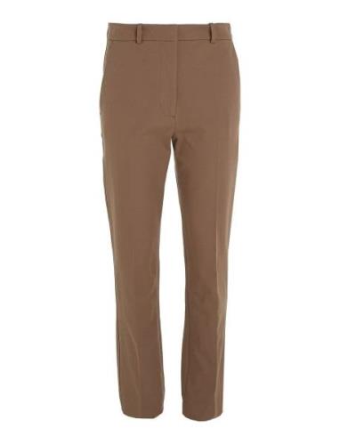 Stretch Gabardine Slim Cropped Bottoms Trousers Slim Fit Trousers Brow...