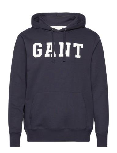 Gant Logo Sweat Hoodie Tops Sweat-shirts & Hoodies Hoodies Navy GANT