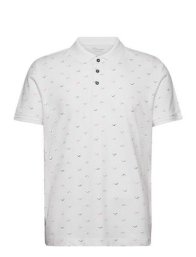 Tom Tailor Allover Printed Polo Vit