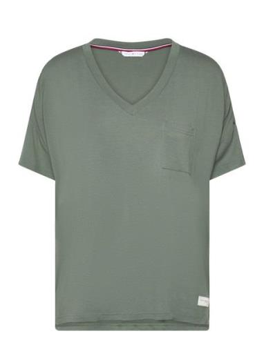 Tommy Hilfiger Ss Tee V Neck Grön