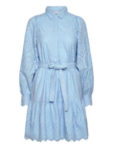 Yasholi Ls Belt Dress S. Noos Kort Klänning Blue YAS