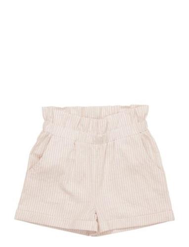 Seersucker Shorts W. Frill Bottoms Shorts Beige Copenhagen Colors