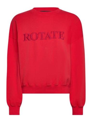 ROTATE Birger Christensen Sweat Logo Crewneck Röd