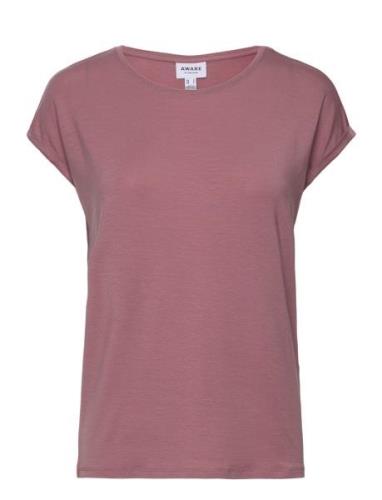 Vmava Plain Ss Top Ga Jrs Noos Tops T-shirts & Tops Short-sleeved Pink...