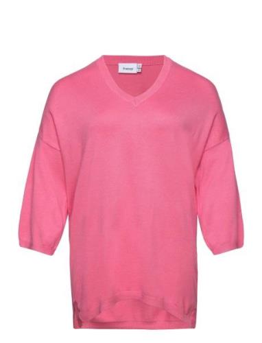 Fpblume Pu 3 Tops Knitwear Jumpers Pink Fransa Curve