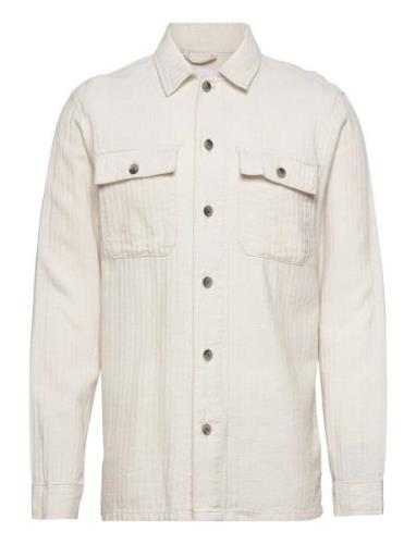 Cotton Linen Overshirt L/S Tops Overshirts White Lindbergh