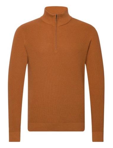 Bhcodford Half-Zipp Pullover Tops Knitwear Half Zip Jumpers Orange Ble...