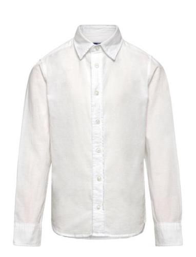 Jjelinen Blend Shirt Ls Sn Jnr Tops Shirts Long-sleeved Shirts White J...