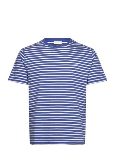 Striped T-Shirt Tops T-shirts Short-sleeved Blue GANT