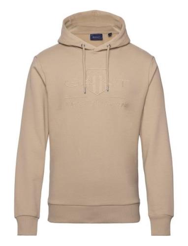 GANT Reg Tonal Shield Hoodie Beige