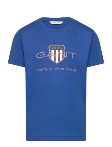 Archive Shield Ss T-Shirt Tops T-shirts Short-sleeved Blue GANT