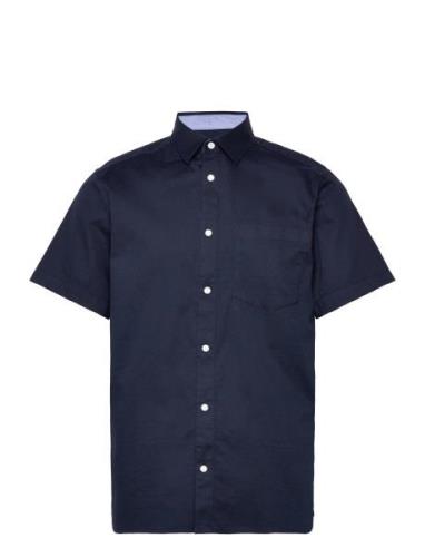 Bedford Shirt Tops Shirts Short-sleeved Blue Tom Tailor