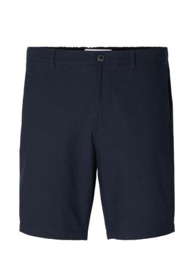 Slhregular-Karl Seersucker Shorts Bottoms Shorts Casual Blue Selected ...