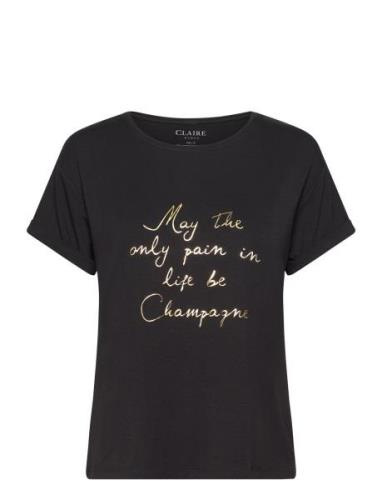 Aoife - T-Shirt Tops T-shirts & Tops Short-sleeved Black Claire Woman