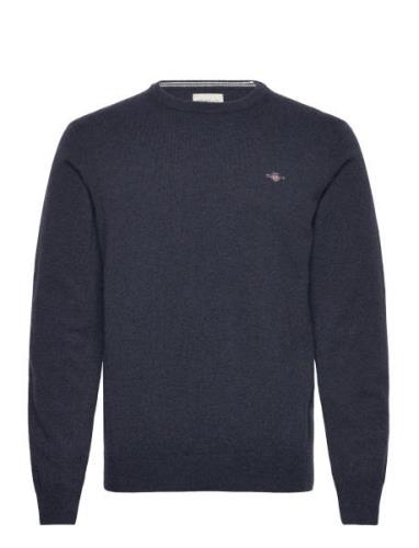 GANT Superfine Lambswool C-Neck Marinblå