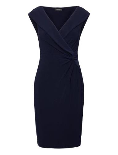 Lauren Ralph Lauren Jersey Off-The-Shoulder Cocktail Dress Marinblå