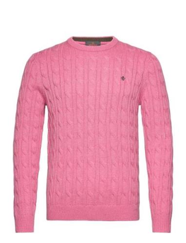 Ethan Cable Ck Designers Knitwear Round Necks Pink Morris