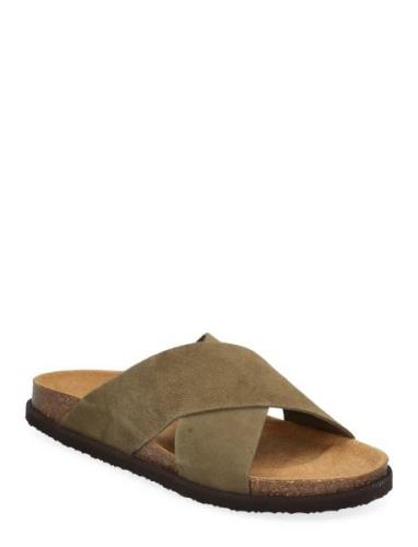 Sl Leon Suede Slippers Tofflor Green Scholl