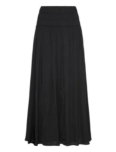 Gathered Maxi Skirt Lång Kjol Black Gina Tricot