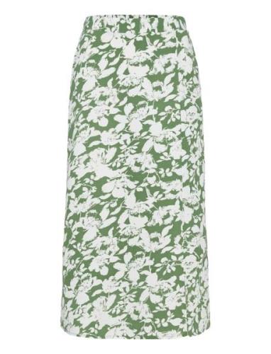 Vmfrej H/W 7/8 Pencil Skirt Wvn Exp Knälång Kjol Green Vero Moda