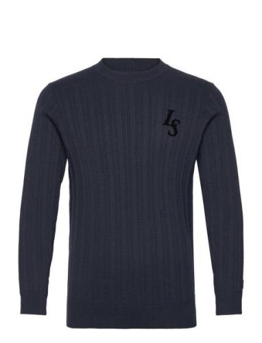 Lyle & Scott Club Emblem Crew Neck Jumper Marinblå