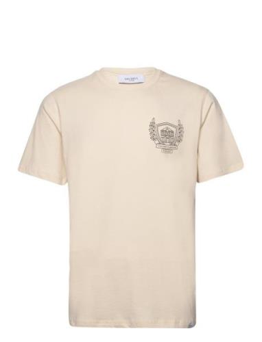 Chad T-Shirt Tops T-shirts Short-sleeved Cream Les Deux