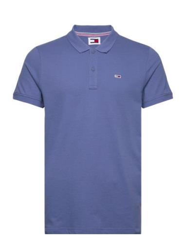 Tjm Slim Placket Polo Ext Tops Polos Short-sleeved Blue Tommy Jeans