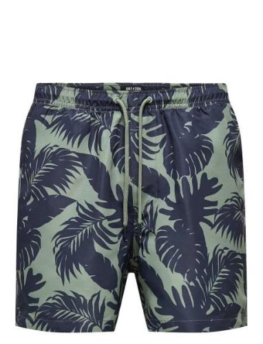 ONLY & SONS Onsted Life Swim Short Flower Aop 2 Grön