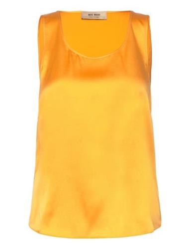 Mmastrid Silk Tank Top Tops T-shirts & Tops Sleeveless Orange MOS MOSH