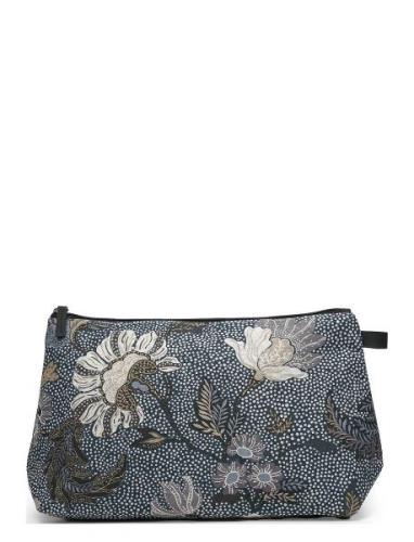 Ceannis Cosmetic L Denim Blue Flower Linen Multi/patterned