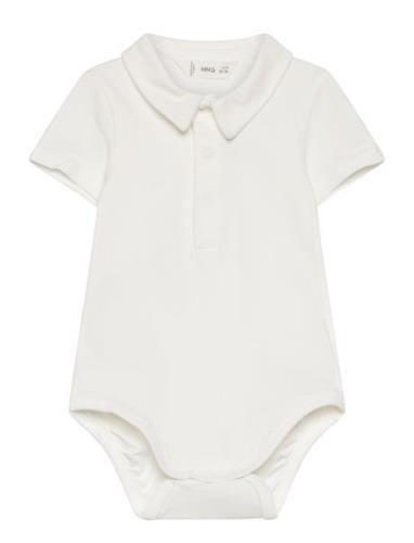 Mango Cotton Polo Bodysuit Kräm