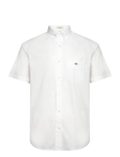 Reg Poplin Ss Shirt Tops Shirts Short-sleeved White GANT