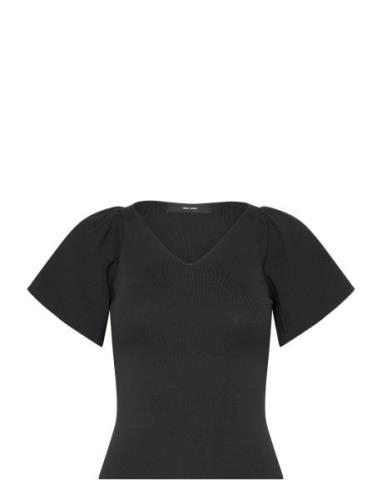 Vmginny Ss V-Neck Pullover Noos Tops Knitwear Jumpers Black Vero Moda