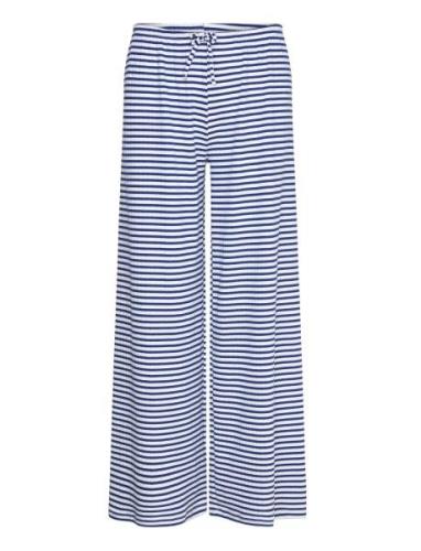 Gina Tricot Striped Soft Trousers Blå