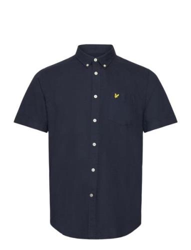 Short Sleeve Oxford Shirt Tops Shirts Short-sleeved Navy Lyle & Scott