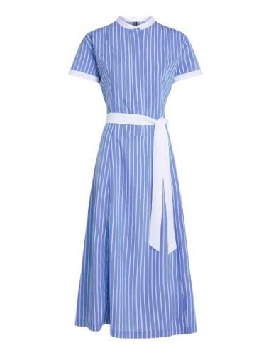 Tommy Hilfiger Stripe Ss Midi Dress Blå