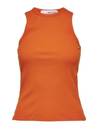 Slfanna O-Neck Tank Top Noos Tops T-shirts & Tops Sleeveless Orange Se...