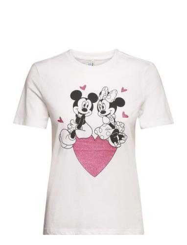 ONLY Onlmickey Life Reg S/S Valentine Top Jrs Vit