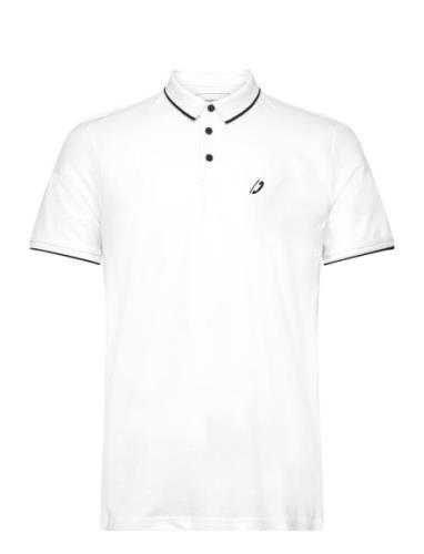 Polo With Tipping Tops Polos Short-sleeved White Tom Tailor