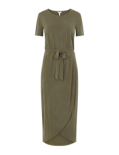 Objannie Nadia S/S Dress Knälång Klänning Khaki Green Object