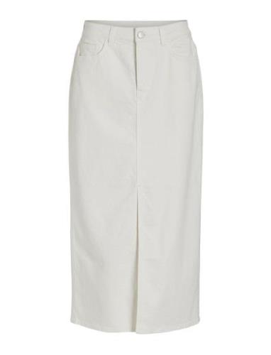 Vila Vipia New Midi Denim Skirt Jaf White/Ln Vit