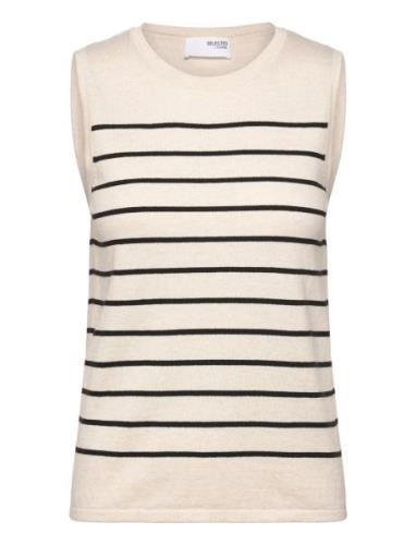 Selected Femme Slfberga Sl Knit O-Neck Kräm