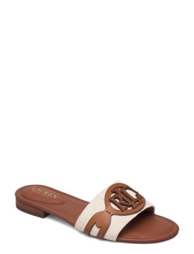 Twot Canvs/Brnclf-Alegra-Sn-Sli Platta Sandaler Beige Lauren Ralph Lau...