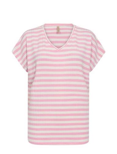 Sc-Kaiza Tops T-shirts & Tops Short-sleeved Pink Soyaconcept