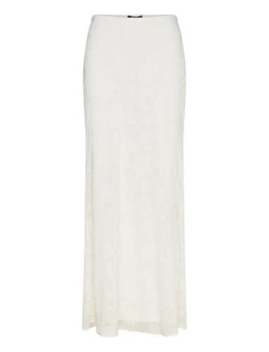 Floral Maxi Skirt Lång Kjol Cream Gina Tricot