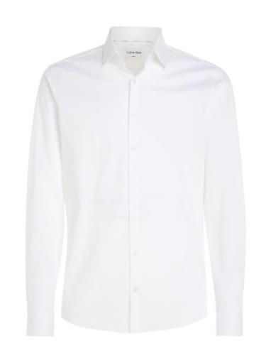 Calvin Klein Poplin Stretch Slim Shirt Vit