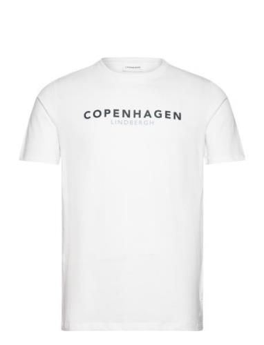Copenhagen Print Tee S/S Tops T-shirts Short-sleeved White Lindbergh