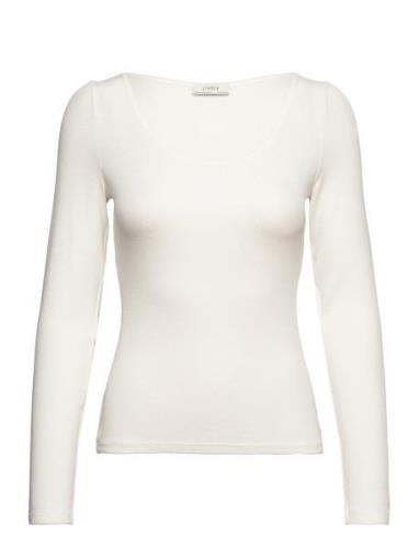 Top Julina Tops T-shirts & Tops Long-sleeved White Lindex