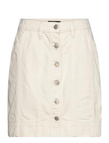 Lauren Ralph Lauren Denim Pencil Miniskirt Kräm