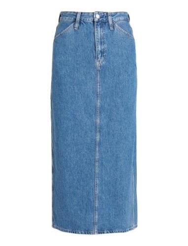 Calvin Klein Jeans Trouser Pocket Maxi Skirt Blå